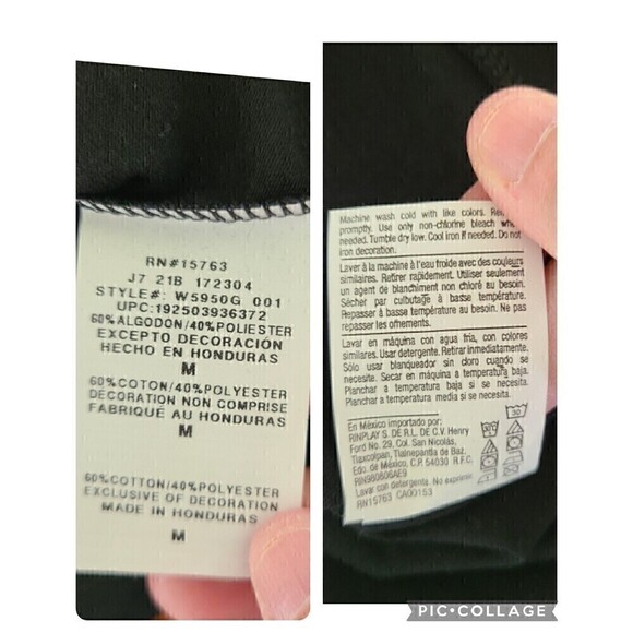 Champion Women Embroidered T-Shirt Tee Shirt Medium New NWT Black Cropped - Picture 8 of 10